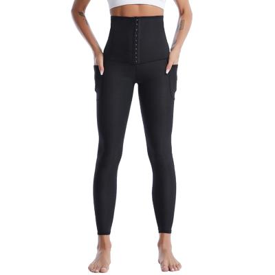 China Sustainable Sauna Pants For Women Weight Loss Sweat Sauna Gaiters Body Shaper High Waisted Compression Slimming Thermo Hot Shapewear for sale