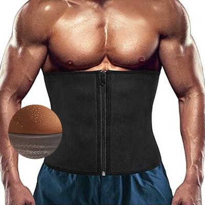 China QUICK DRY Waist Trimmer Body Shaper Sauna Belt Workout Waist Trainer Sweat Belt Men Slimming Zipper Shapewear Belt for sale