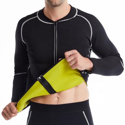 China QUICK DRY Men Sweat Neoprene Weight Loss Sauna Suit Workout Shirt Body Shaper Fitness Jacket Gym Top Clothes Shapewear Long Sleeve for sale