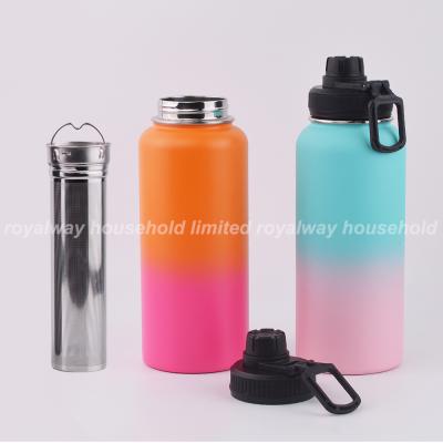 China 1000ml Double Flask Water Bottle Wall Stainless Steel PORTABLE Fruit Infused Coffee Thermos Mug Tumbler for sale