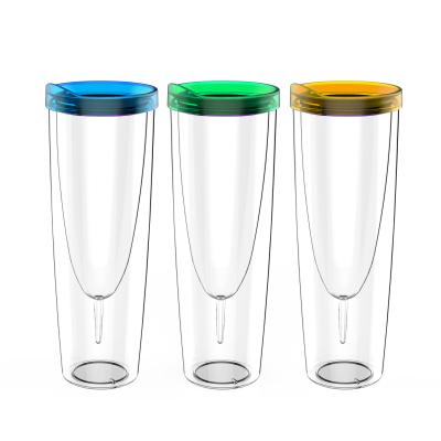 China Reusable 10oz Acrylic Party Stocked Cups 14oz Insulated Wine Tumbler Cup Mug With Sip By Lid for sale