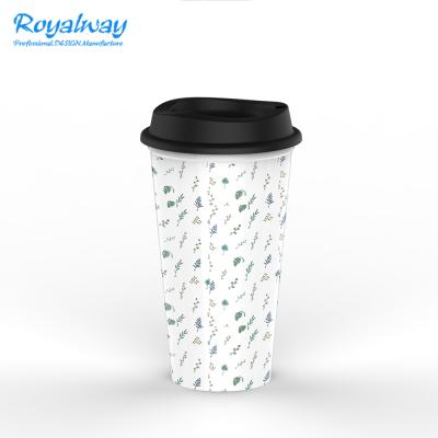 China Reusable single wall country 16oz BPA pp free plastic material takeaway coffee cup for sale