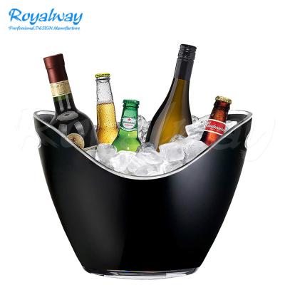 China Viable Black Chandon Double Wall Champagne Vodka Acrylic Ice Bucket Bar Bucket for sale