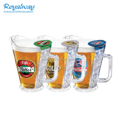 China WATER PITCHER Food Grade 1.5L Acrylic Beer Jug With Ice Cube Compartment Water Pitcher for sale