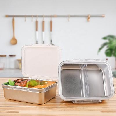 China Freshness Keeping Aohea Bento Box Divider 304 Stainless Steel Metal Lunch Box Bento Box for sale