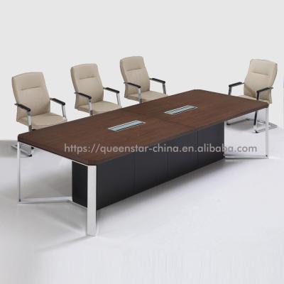 China Modern meeting room table melamine QS-MT02 durable luxury meeting place table wood veneered conference table for sale