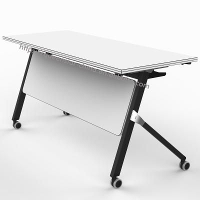 China QS-TD01 School Foldable Melamine Laminated Board Movable Flip Up Foldable Exercising Table for sale