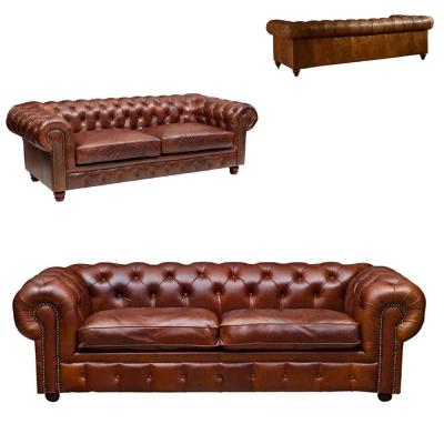 China QS-SF06 Loveseat Ornate Buttoned Chesterfield Style Living Room Sofa Antique Vintage Sofa Hotel Restaurant Bespoke Sofa Club Sofa for sale