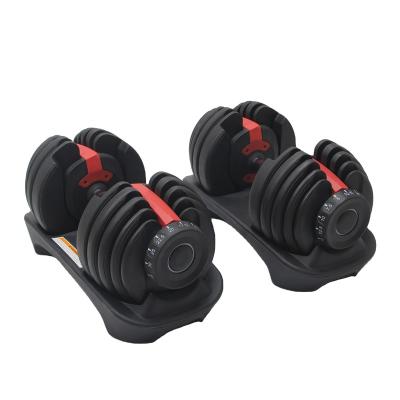 China 52 Lbs Professional Home Gym Dumbbell 24kgs Adjustable Weight Dumbbell Set Portable for sale