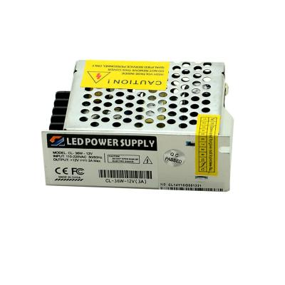 China SMPS Switching Power Supply 12V 3A 36W LED Driver Transformer for LED Strip Lighting for sale