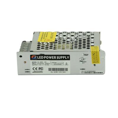 China LED Driver 12V 5Amp LED Switching Power Supply 12V 60W Power Source For LED Strip Lights for sale