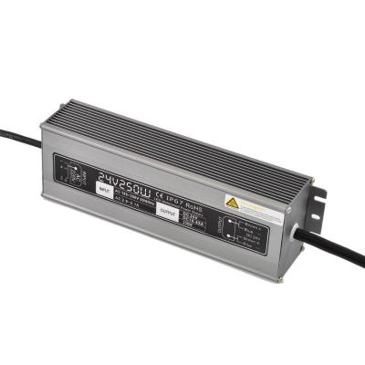 China Transformer 110 220V AC DC 24V 10A 250W IP67 Aluminum Waterproof switching power supply SMPS for sale