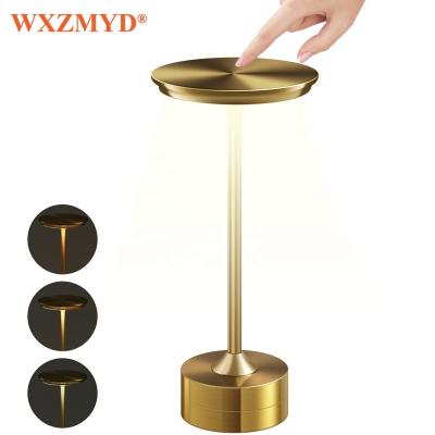 China Touch Modern Rechargeable LED Table Lamp Metal LED Desk Lamp Cordless Light for Restaurant Bars Home Outdoor Decor for sale