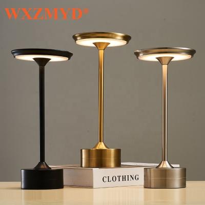 China Modern Wireless Rechargeable LED Table Lamp Stepless Dimming Portable Led Desk Table Light for Outdoor Home Restaurant Bars for sale