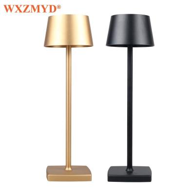 China Luxury Modern Aluminum Restaurant LED Light Modern USB 5200mah Battery Power Hotel Office Table Lamp Wireless Portable LED Table Lamp for sale