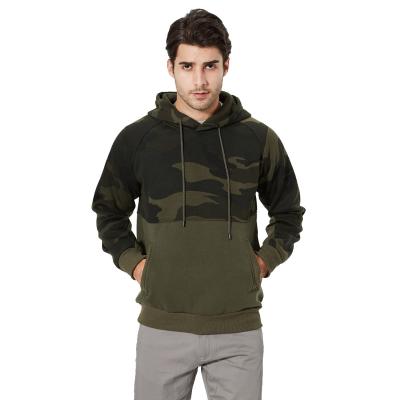 China New color creative warm camouflage color matching relaxed style fit long sleeve plus size men's hoodies for sale