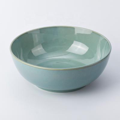 China Viable shiny reactive green interesting ceramic bowl for dinner for sale