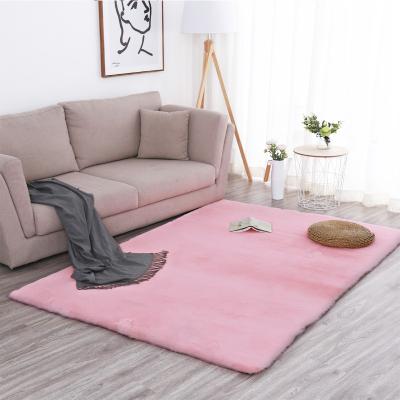 China Household Washable Bedroom Faux Rabbit Fur Long Pile Carpet Imitation Fluffy Hair Carpet Rabbit Hair Soft Carpet for sale