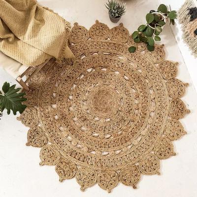 China Wear-Resistant Jute Blankets For Nordic Carpet Rugs Jute Bedroom Kitchen Rugs Washable Area Rugs for sale