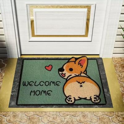 China Modern Creative Cartoon Mat Cute Animal Non-slip Bedroom Door Mat Kitchen Mat Home Decoration Thickened Mat Dog And Cat Blanket for sale