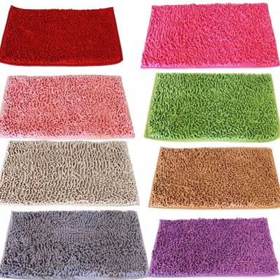 China New Design Splice Stripe Washable Shaggy Non-Slip Luxury Colorful Washable Keset Anti-Slip Chenille Bathroom Blanket Kids Mats Sets Carpet for sale