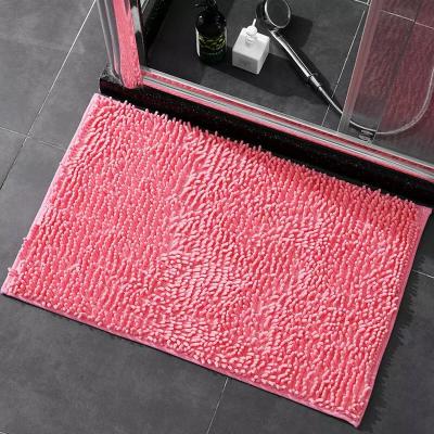 China Anti Slip Micro Chenille Fabric Fiber Rug Washable Top Quality Micro Bath Chenille Mat for sale