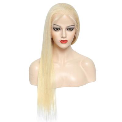 China Indian Hd Long Straight Wigs 100% Sheer Raw Weave Glueless Front Full Lace Virgin Human Hair Wigs Half Straight Highlighted 40inch for sale