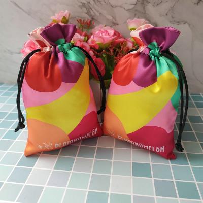 China Custom Luxury Logo Multi Color Satin Dust Waterproof Dust Bags For Luxury Handbags Drawstring Bag for sale