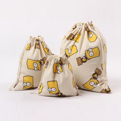 China PUNCH Coin Purses Girls Lipstick Headphones Sundries Storage Pouch Cute Printed Canvas Drawstring Bag for sale