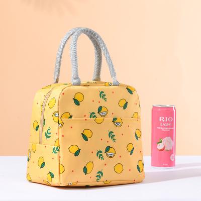 China 2022 New Waterproof Cute Lemon Portable Waterproof Zipper Lunch Bags Student Thermal Lunch Box Bag for sale