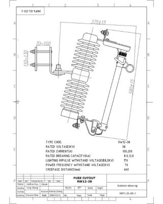 China High Quality Outdoor High Voltage Dropout Fuse Cutouts 22 Meters 33KV-36KV 200 Amp Porcelain Fuse Switch Load Ground Cutout Price for sale