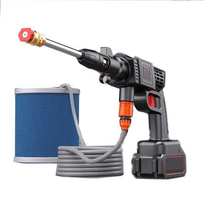 China Aluminum & Mini Lithium Battery High Pressure Plastic Cordless Cleaner Water Jet Gun Car Wash Machine Gun for sale