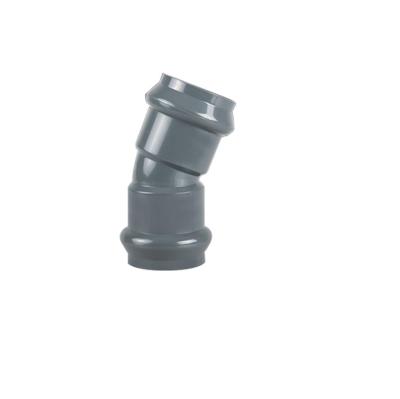 China High Quality And Best Delivery Water Fittings Plastic Price PVC 22.5 Degree Elbow for sale