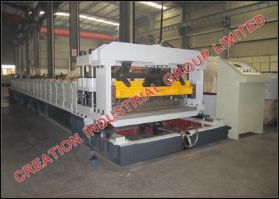 China Corrugated Sheet Roof Tile Roll Forming Machine With Mitsubishi PLC Control Box for sale