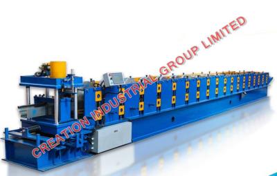 China Hydraulic Post Cutting Metal Roofing Water Gutter Roll Forming Machine 8-12m/min for sale