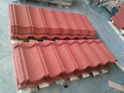 China Roman Stone Coated Roof Tiles Galvalume Steel Roofing 1300x420mm for sale