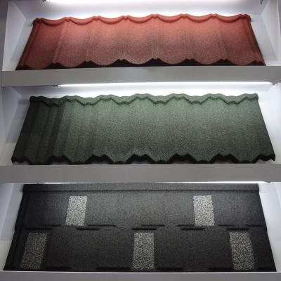 China Colorful Anti - Rainstorm Stone Coated Step Tiles Roofing Sheet CE / SONCAP for sale