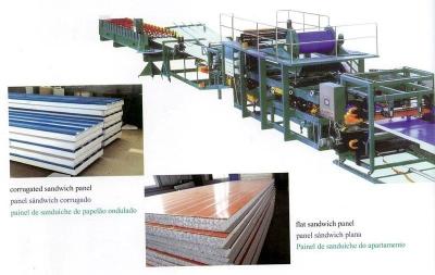 China Insulated EPS Sandwich Panel Production Line with Decoiler / Laminating Device for sale