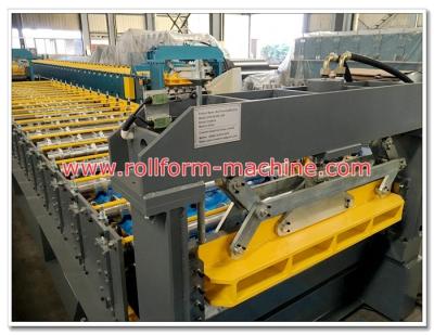 China Trapezoid Shape Steel Roofing / Wall Sheet Making Machine with Chrome Coated Rollers for sale