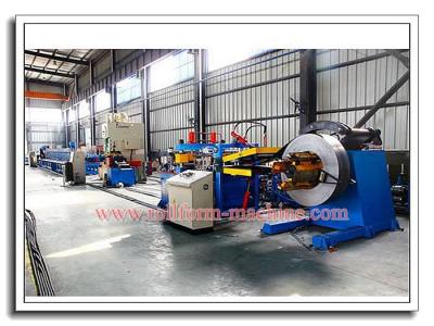 Κίνα Mild Steel Shelving Roll-Form Profile Post Making Machine with De-coiler, Roll Former, Auto Puncher and Cut-off Device προς πώληση