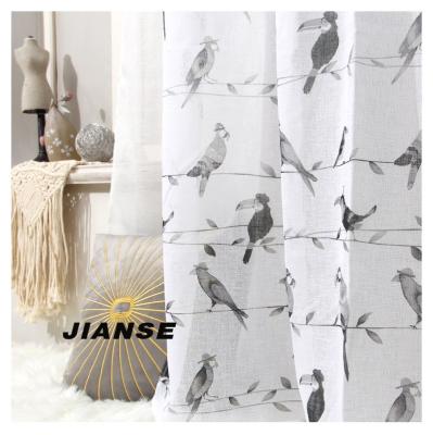 China 2022 Hot Sale Luxury Curtains Custom Shower Curtain Birds Printing Printing For Living Room for sale