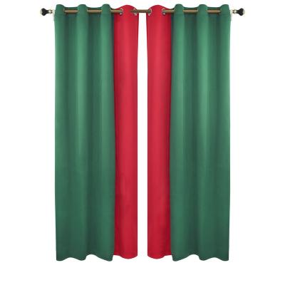 China High Blackout Blackout Effect Curtains Blackout Green and Red Curtains in Christmas Design Living Room Bedroom for sale