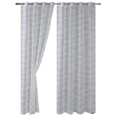 China 2022 Polyester Curtain Insulated Sheer Embroidery For Living Room Curtain Custom Shower Curtains for sale