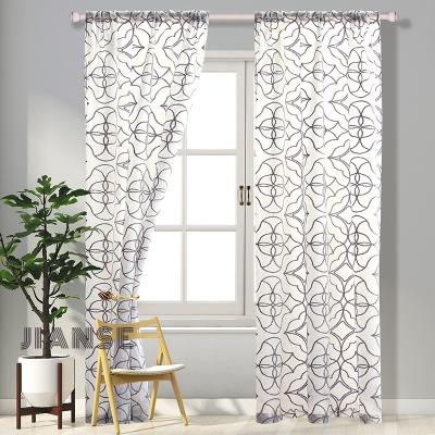 China 2022 Hot Sale Insulated Embroidered Luxury Curtains Geometric Shower Curtain For Living Room Curtain for sale