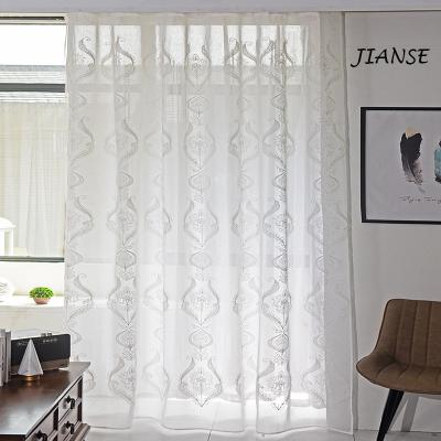 China Embroidery Sheer Fabric Insulated Decorative Floral Window Curtain With Sheer Curtain For Living Room for sale