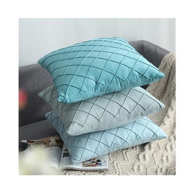 China Eco-friendly Popular Hot Selling Pure Pillow Color Grid Ornament Pillow Living Room for sale