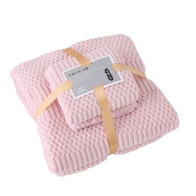 China QUICK DRY Manufacturers Wholesale Gift Thickened Face Towel Coral Fleece Cut Edge Towel Bath Towel Absorbent Daily Necessities for sale