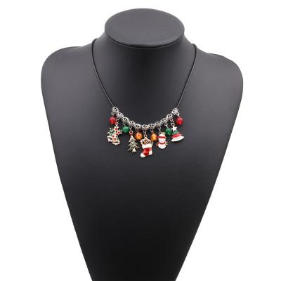 China Fashion Trend Christmas Tree Necklace Lead Free Nickel Free Nightmare Before Christmas Necklace Christmas Agate Beads Pendants For Necklace for sale