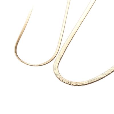 China New Arrival Chain Necklace Stainless Steel Lead Free Nickel Free Simple Gold Plated Snake Chain Chokers Necklaces for sale