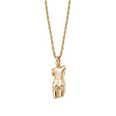 China Lead Free Nickel Free 18K Gold Plated Simple Human Shape Pendant Necklace Stainless Steel Face Body Creative Gold Necklaces for sale